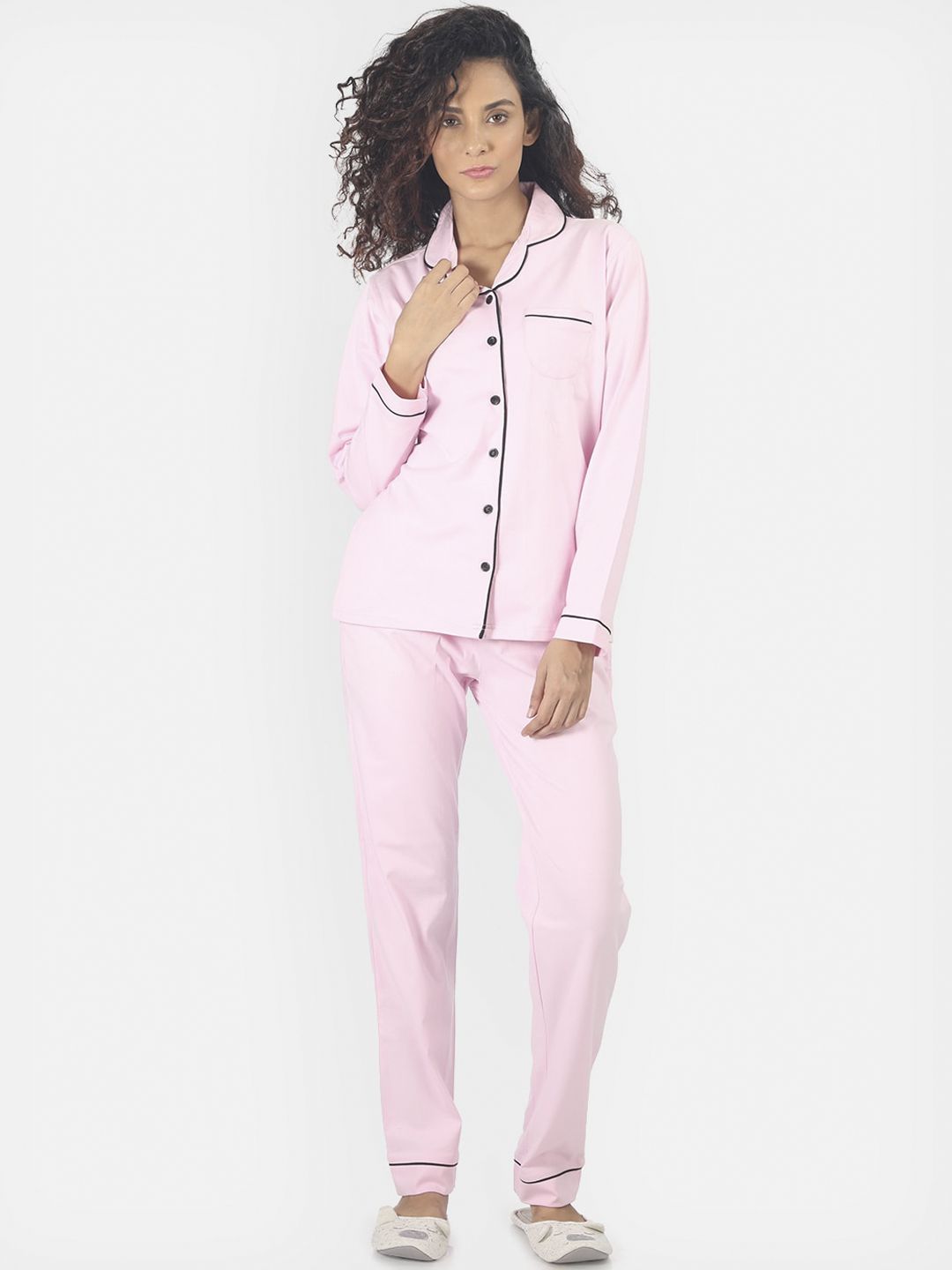 Nite Flite Women Pink Solid Nightsuit Price in India