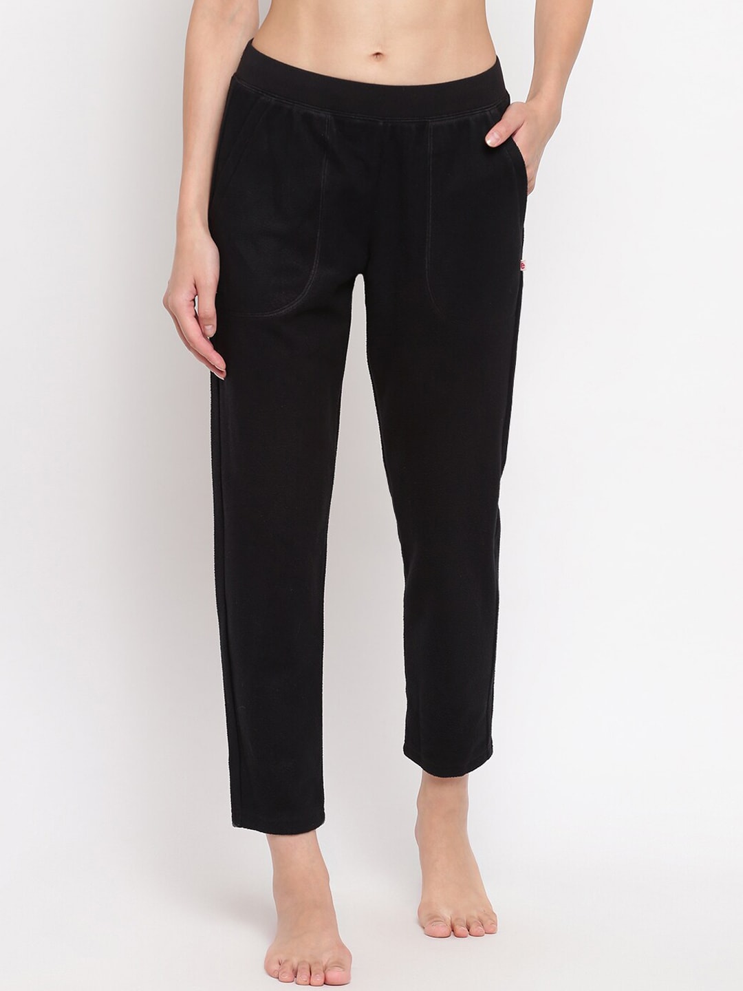 Enamor Women Black Relaxed Fit Lounge Pants Price in India