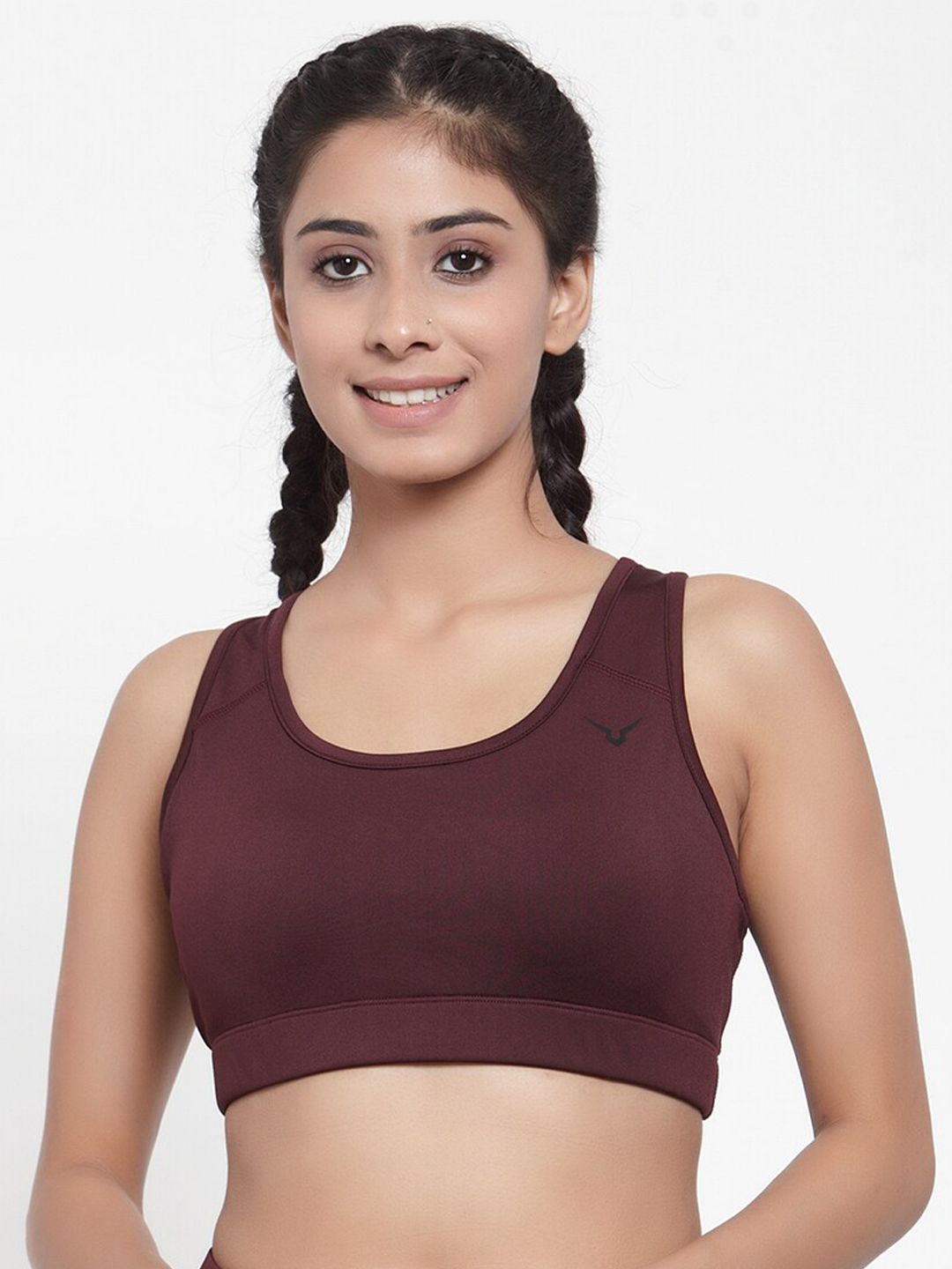 Invincible Women Maroon Solid Non-Wired Lightly Padded Sports Bra TE9218XP2WNM Price in India