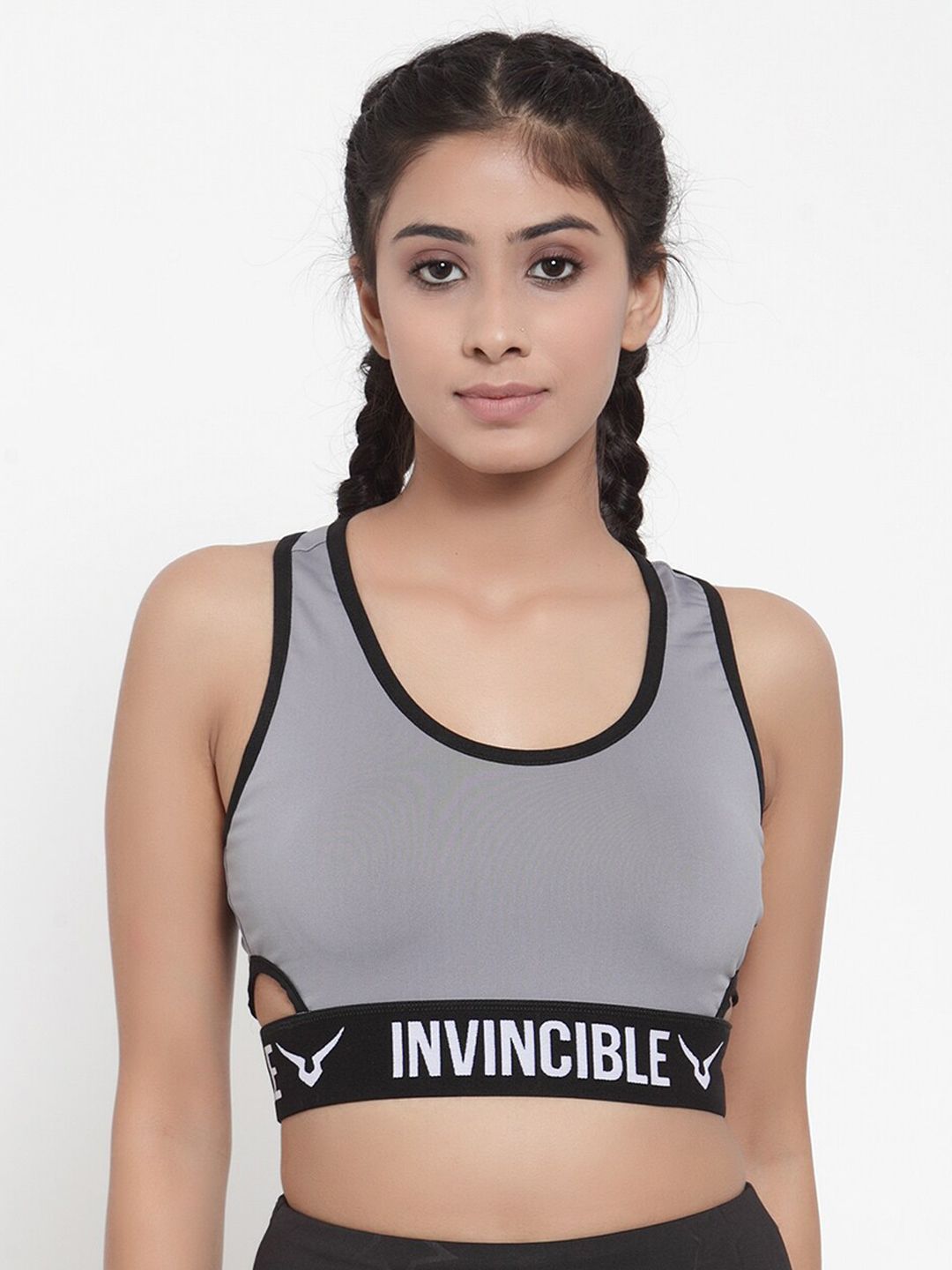 Invincible Women Grey Solid Everyday Bra TE9207XP2GRXS Price in India