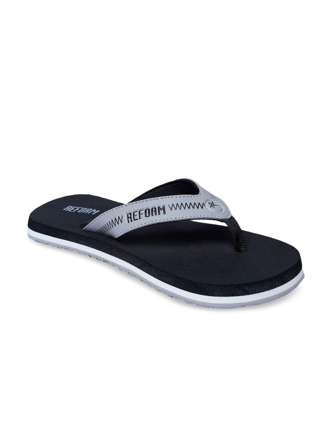 REFOAM Women Black Solid Thong Flip Flops Price in India