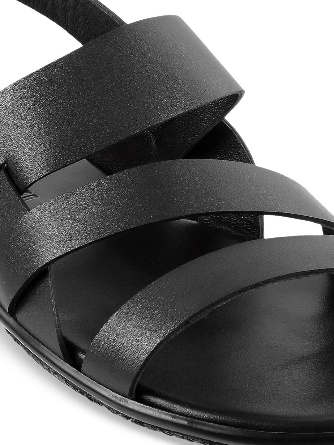 Buy Mochi Men Black Solid Comfort Sandals - Sandals for Men