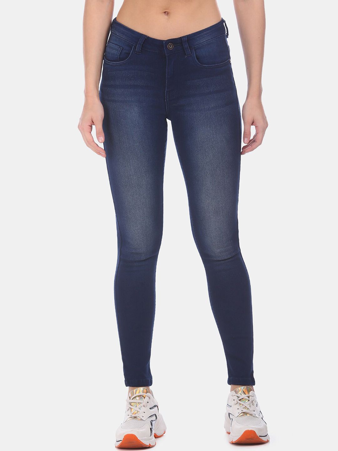 Sugr Women Blue Skinny Fit Mid-Rise Clean Look Jeans