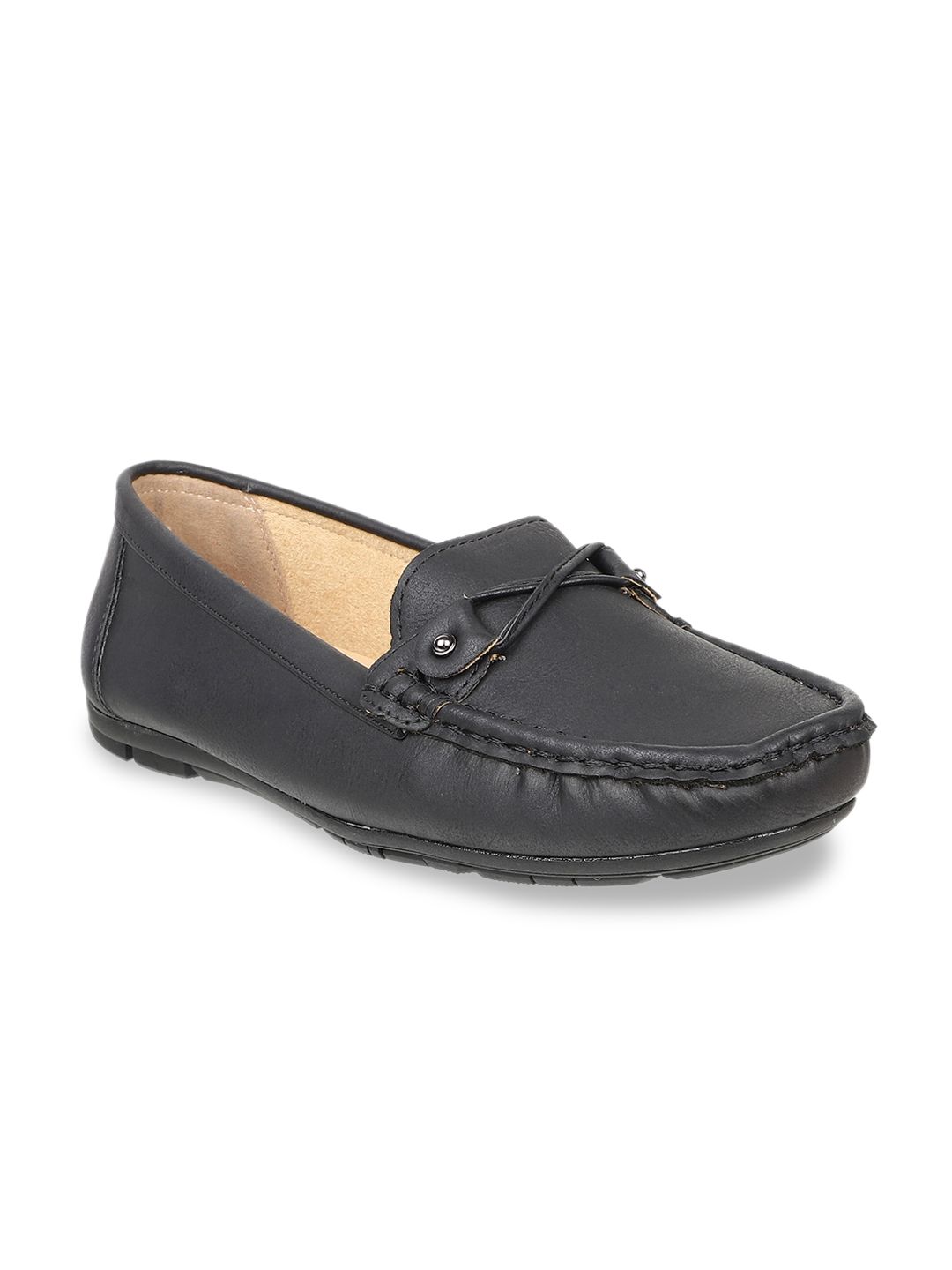 Flat n Heels Women Black Loafers Price in India