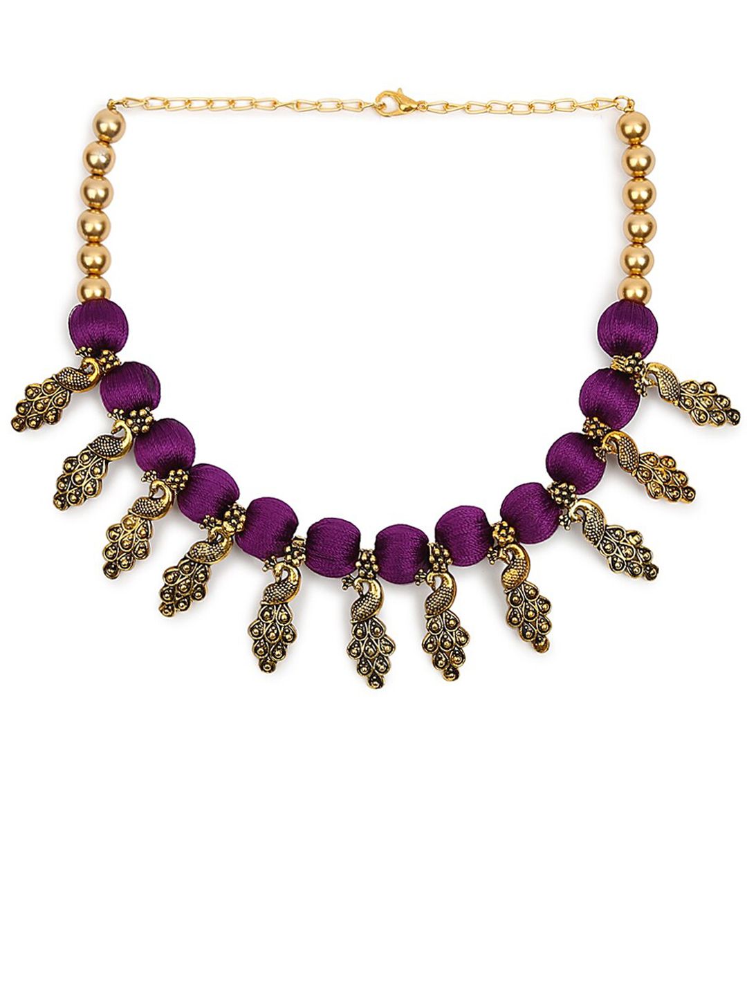 AKSHARA Women Purple Handcrafted Choker Necklace Price in India