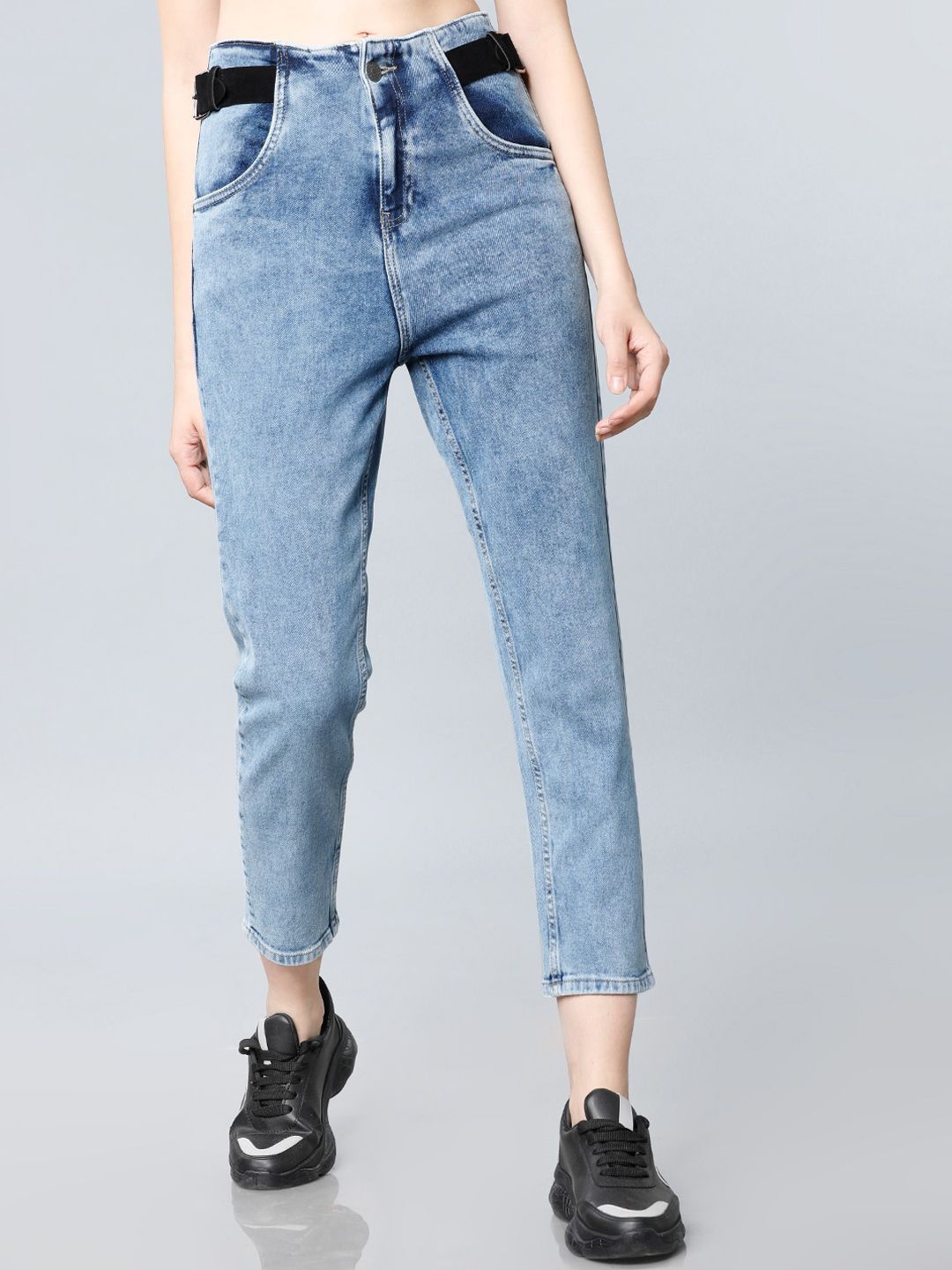 Tokyo Talkies Women Blue Relaxed Fit High-Rise Clean Look Stretchable Jeans Price in India