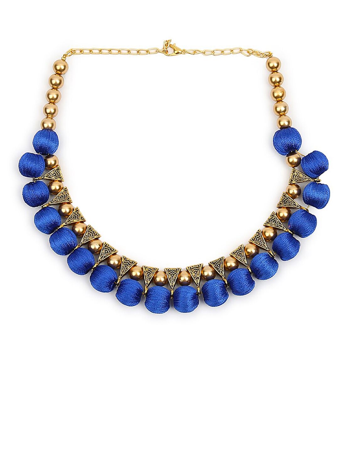 AKSHARA Women Blue Handcrafted Royal Blue Choker Necklace Price in India