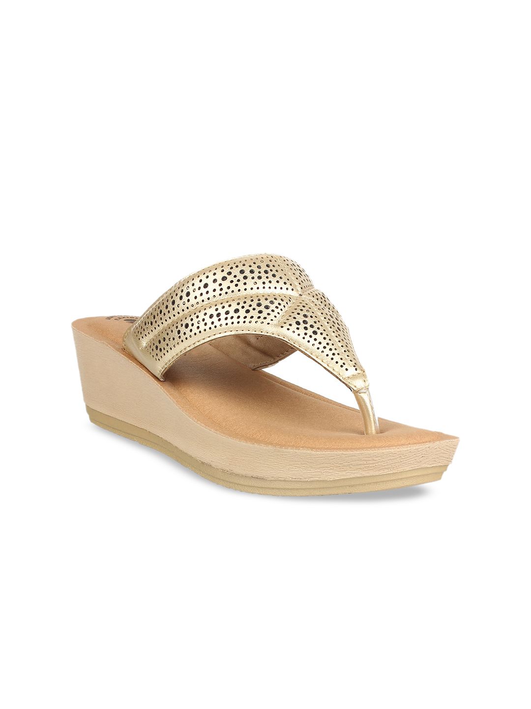 Inblu Women Gold-Toned Embellished Wedges Price in India