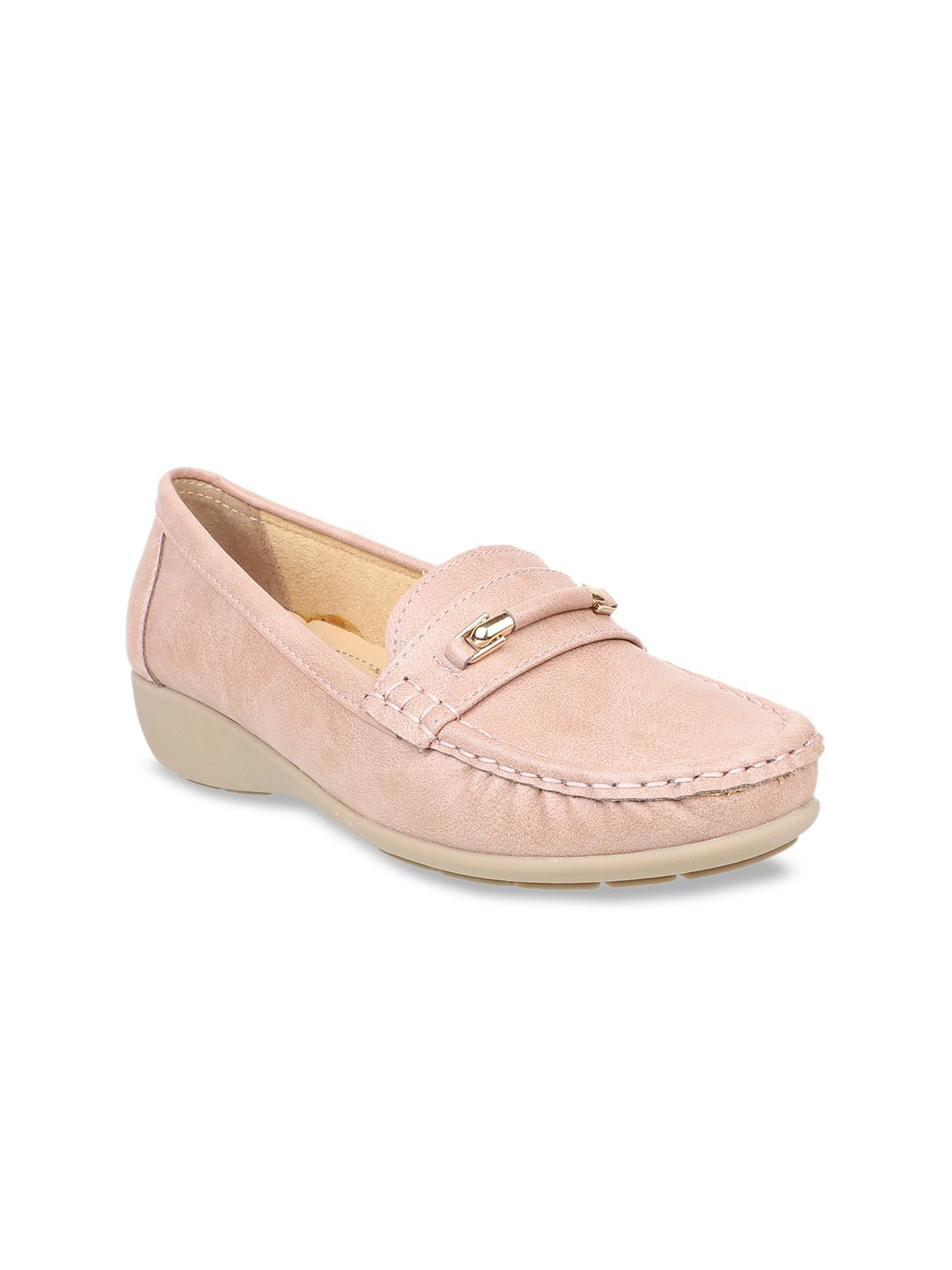 Flat n Heels Women Pink Loafers Price in India