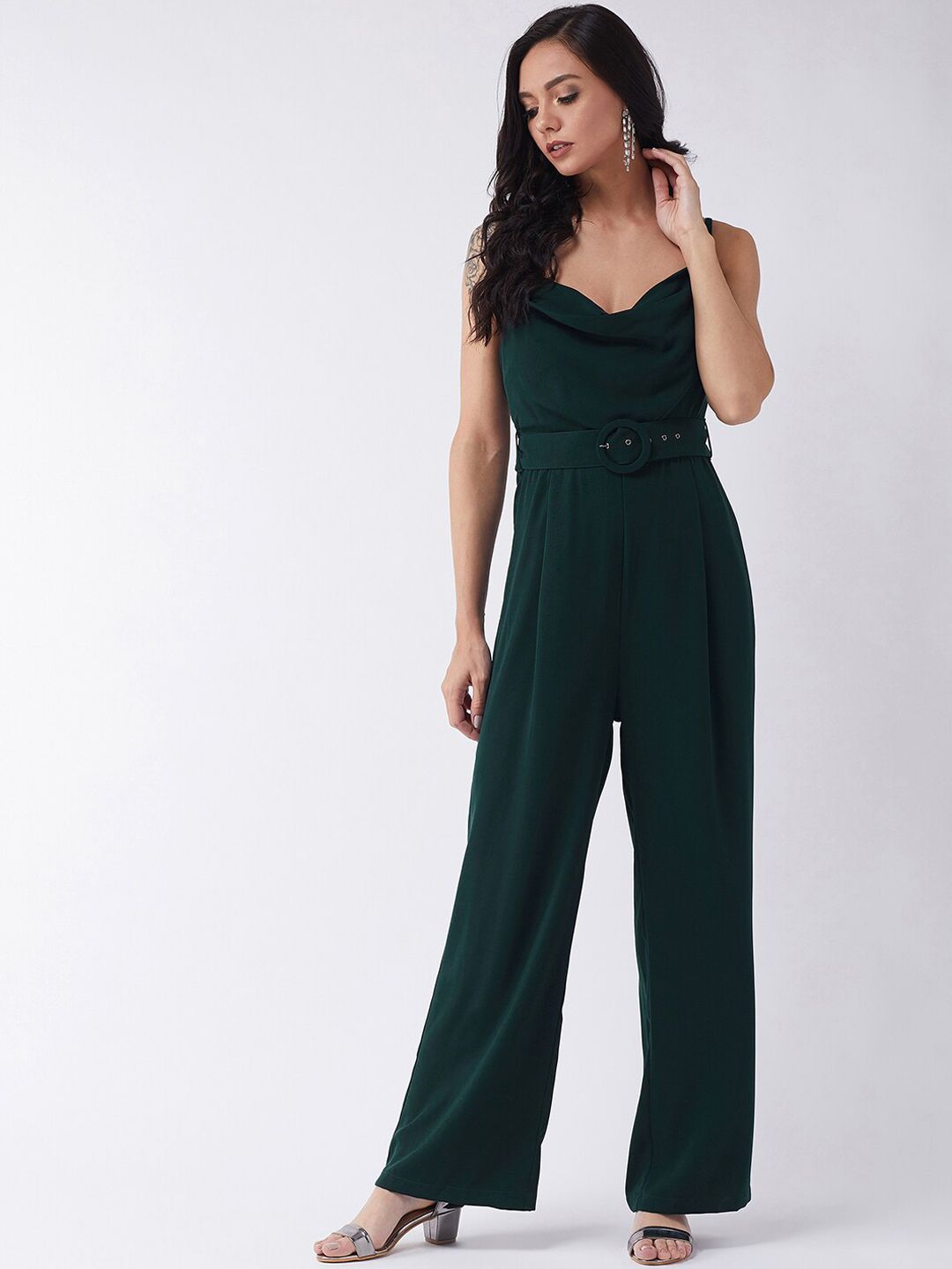 MAGRE Women Green Solid Jumpsuit Price in India