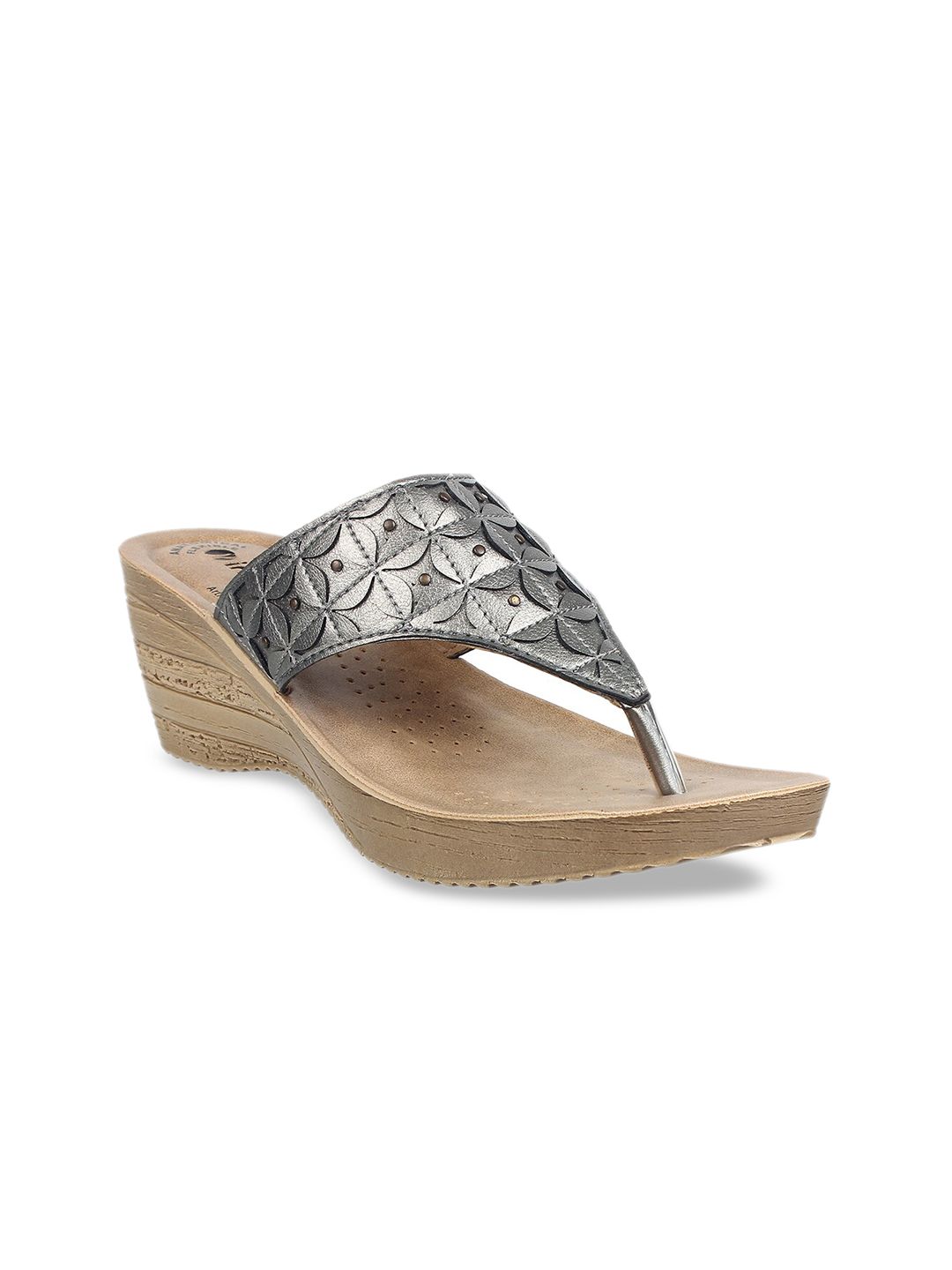 Inblu Women Grey Textured Wedges Price in India