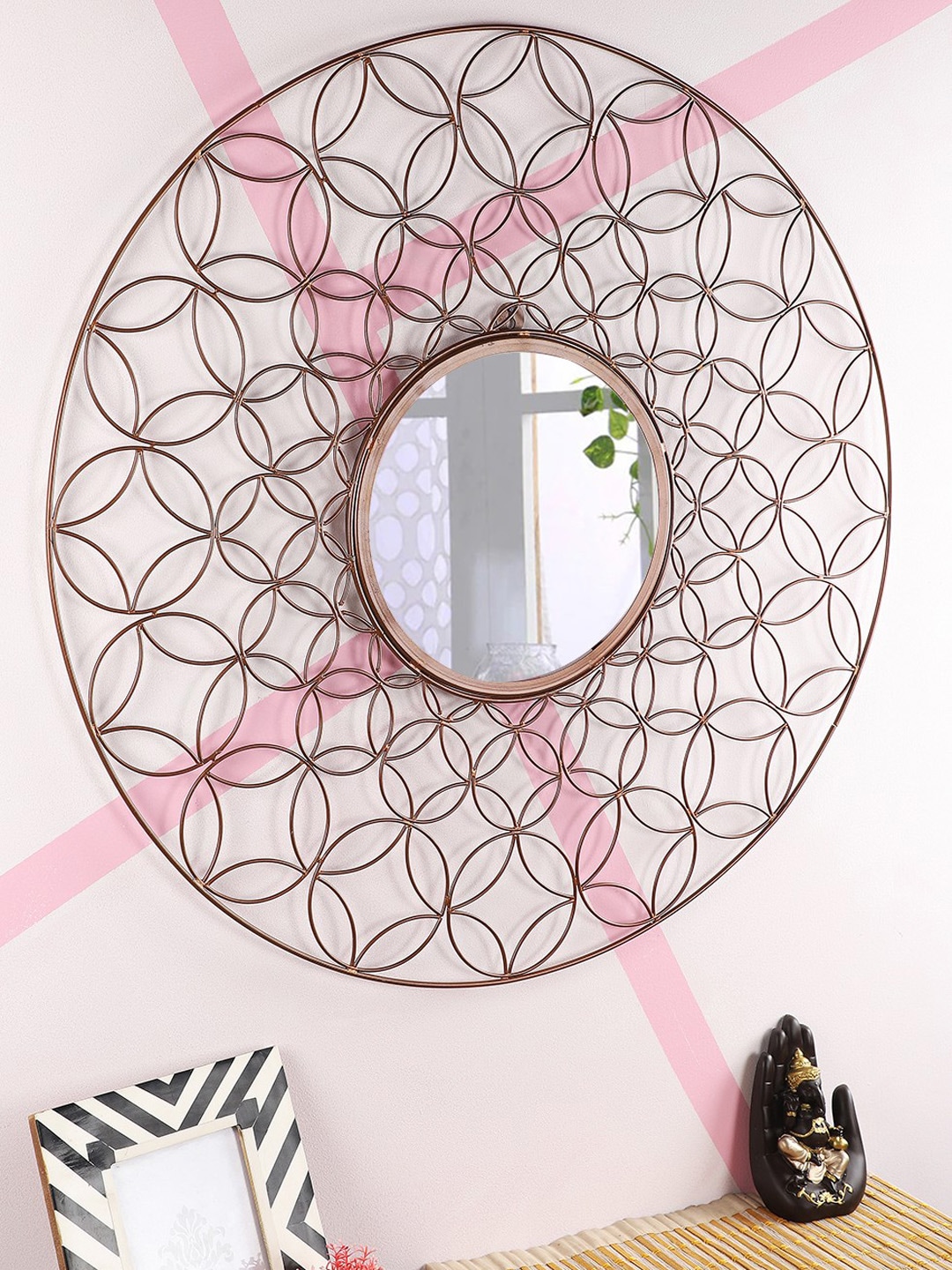 Home Sparkle Copper leaf Glass Wall Mirror Price in India