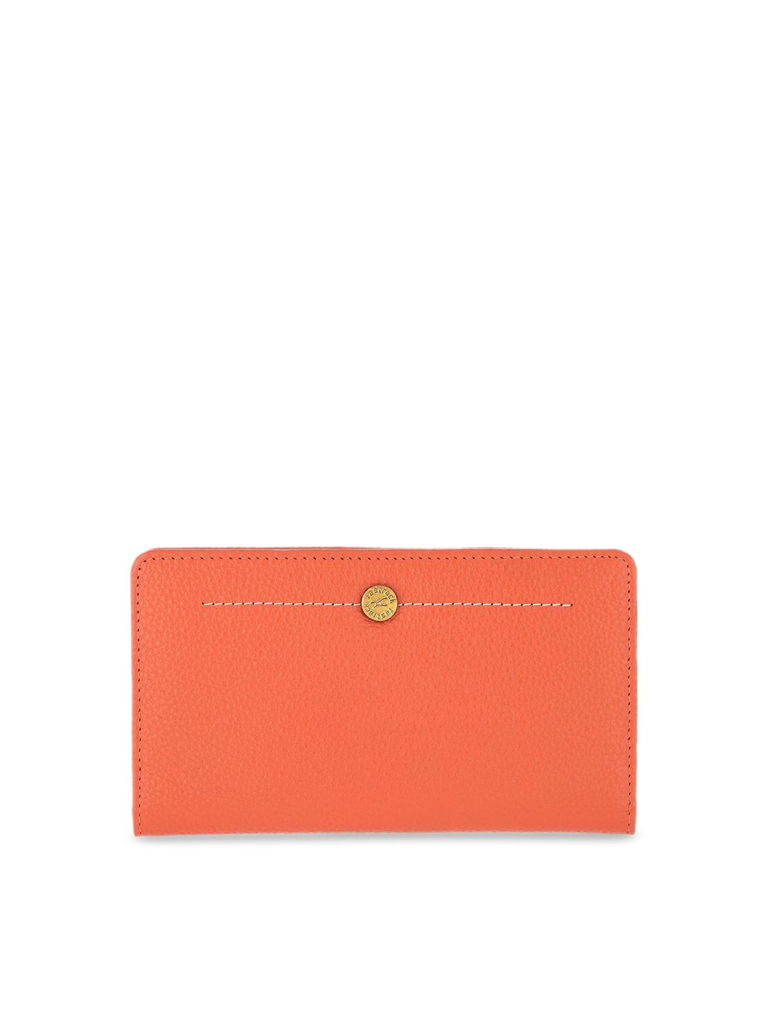 Fastrack Women Peach-Coloured Solid Leather Two Fold Wallet Price in India