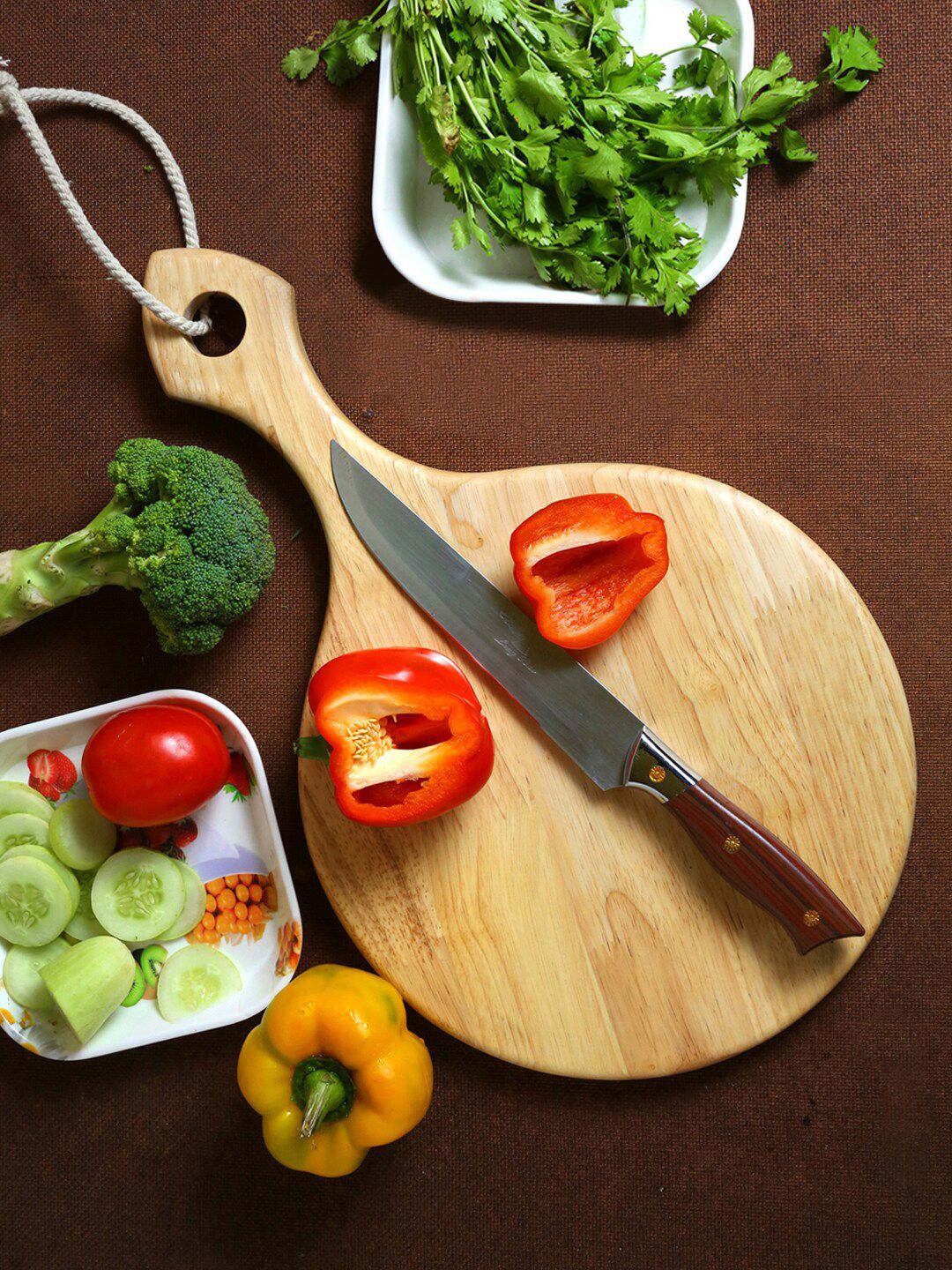 Safal Beige Pure Natural Wooden Circular Chopping Board Price in India