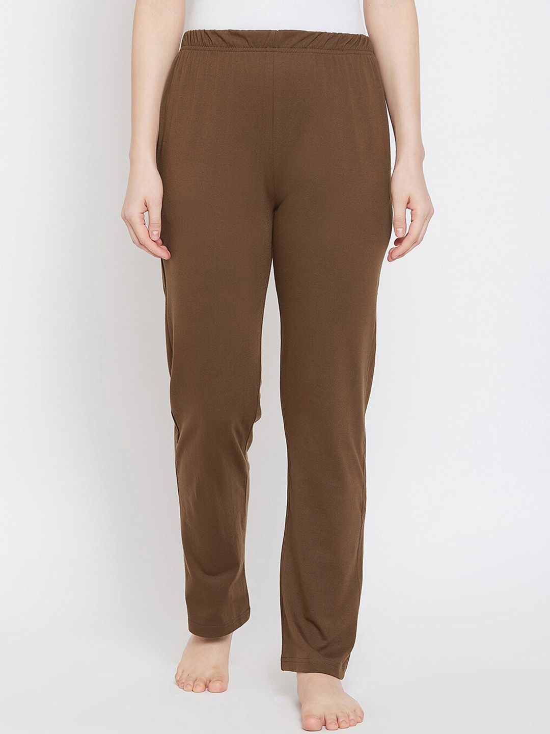Clovia Women Brown Solid Lounge Pants Price in India