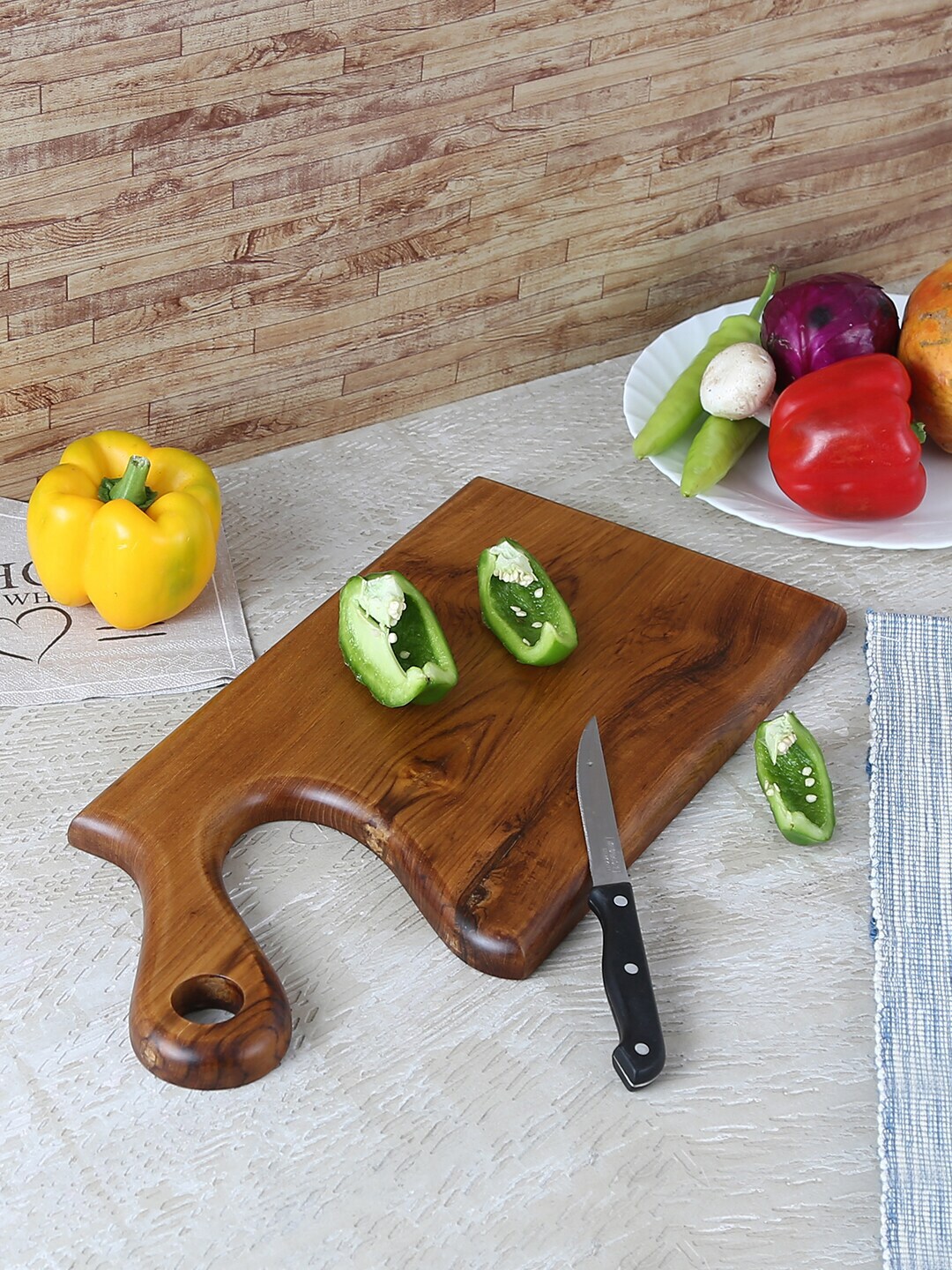 Safal Brown Pure Natural Teak Wood Exotic Sustainable Chopping Board Price in India