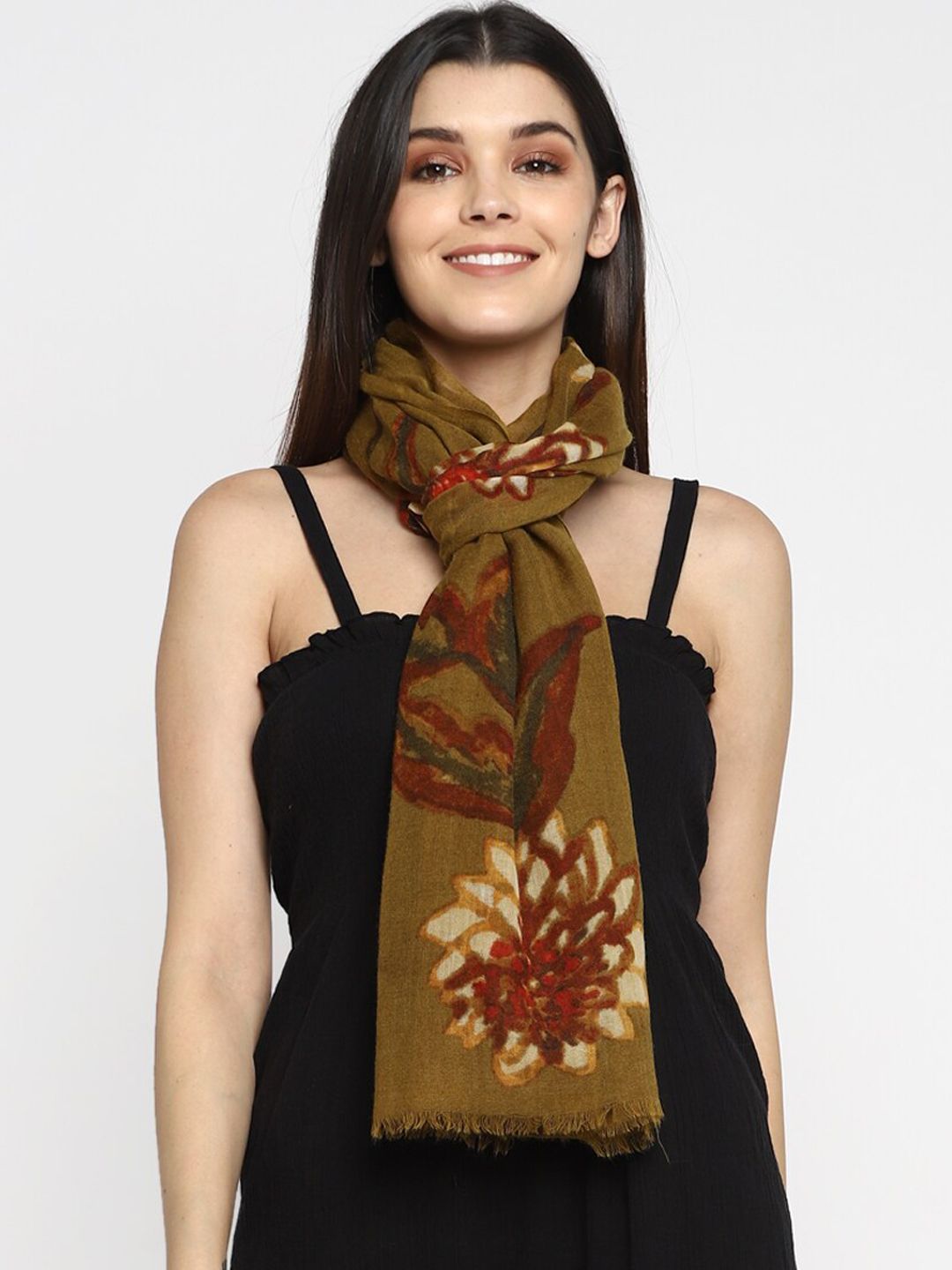 Aditi Wasan Women Brown Printed Stole Price in India