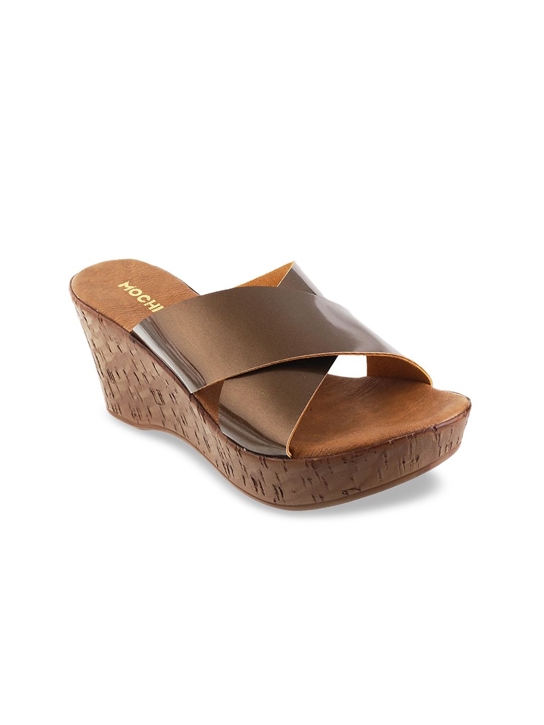 Mochi Women Coffee Brown Solid Wedges Price in India