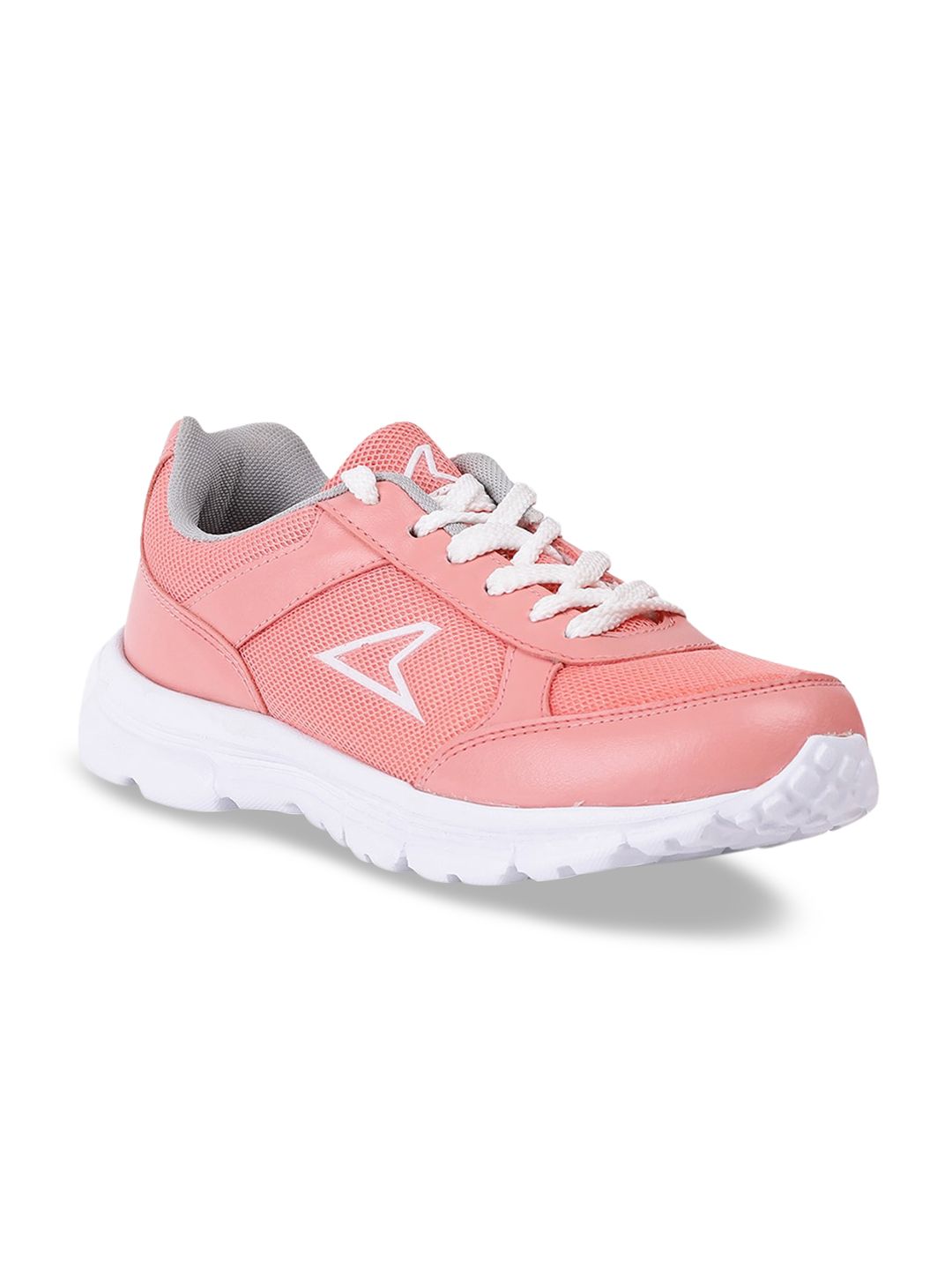 Power Women Peach-Coloured Solid Sneakers Price in India