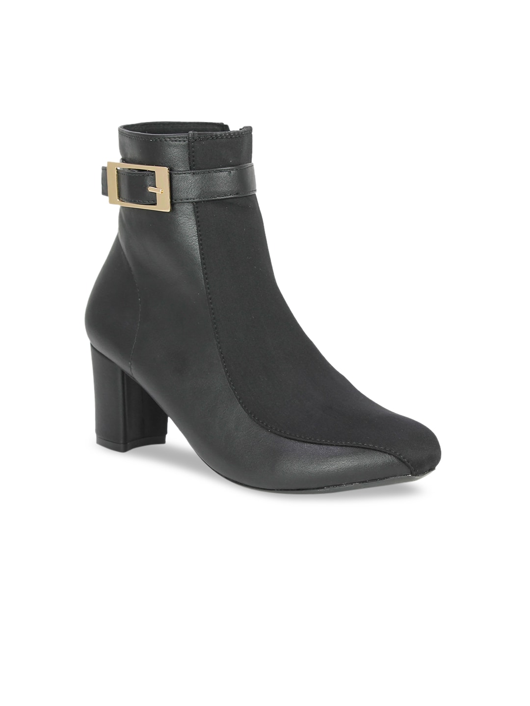 Inc 5 Women Black Solid Heeled Boots Price in India