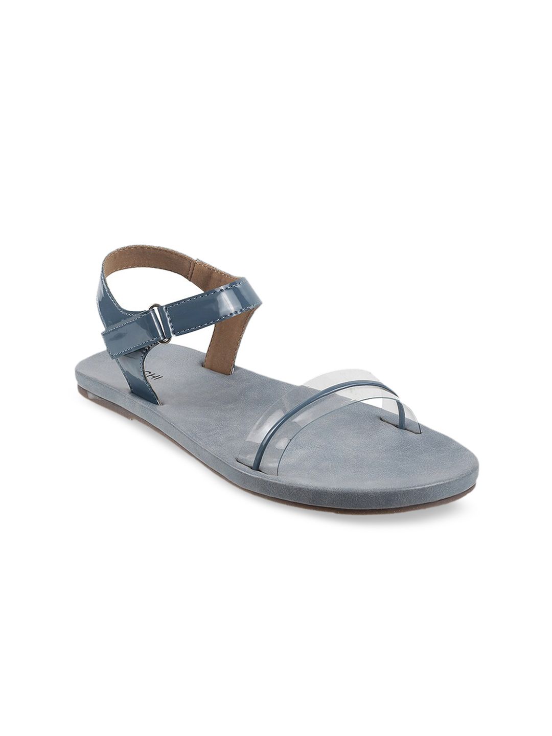 Mochi Women Blue Solid Open Toe Flats Price in India