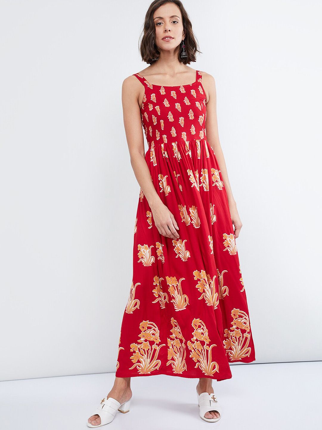 max Women Red Printed Maxi Dress