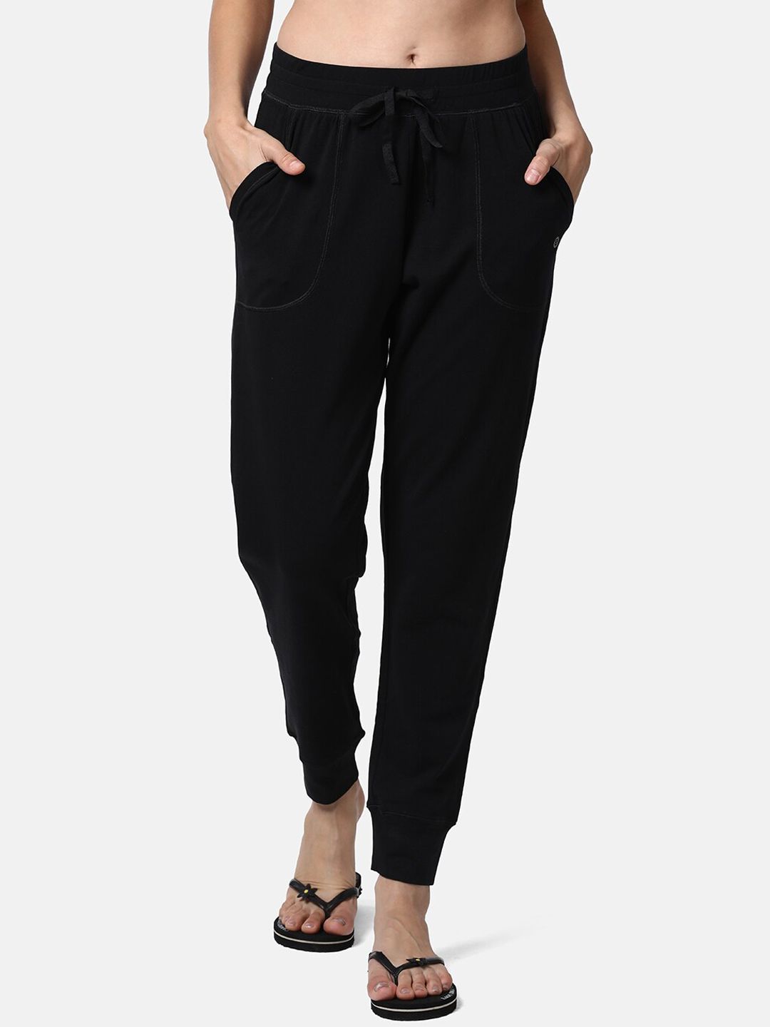 Enamor Women Black Relaxed Fit Cotton Lounge Joggers Price in India