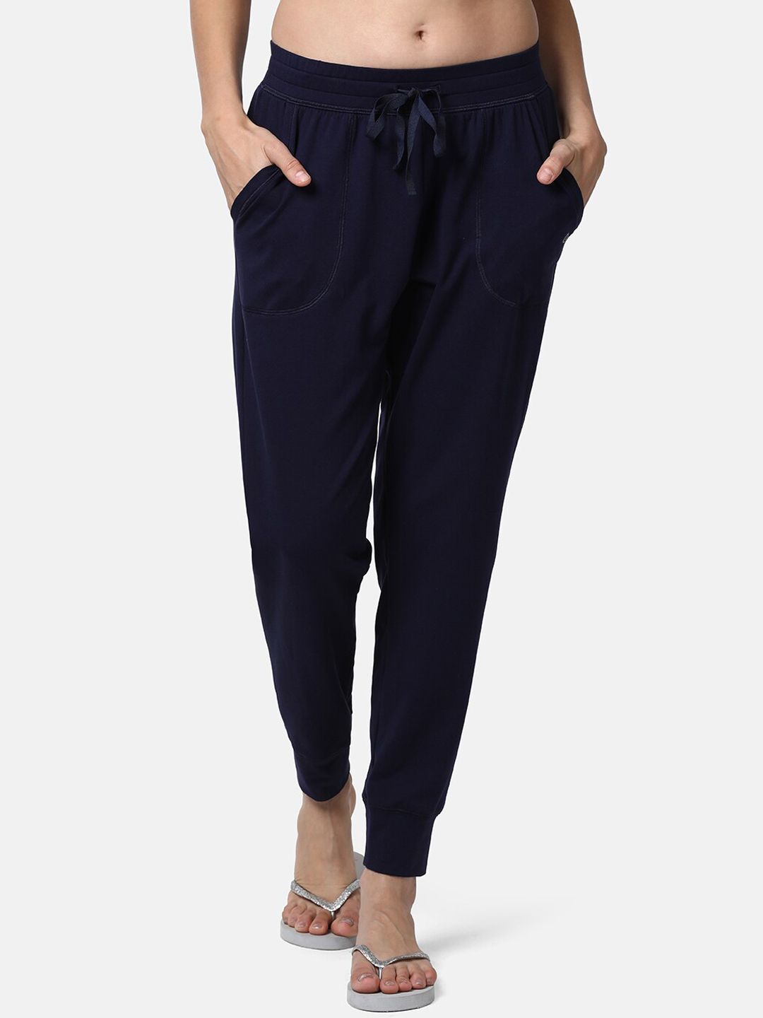 Enamor Women Navy Relaxed Fit Cotton Lounge Joggers Price in India