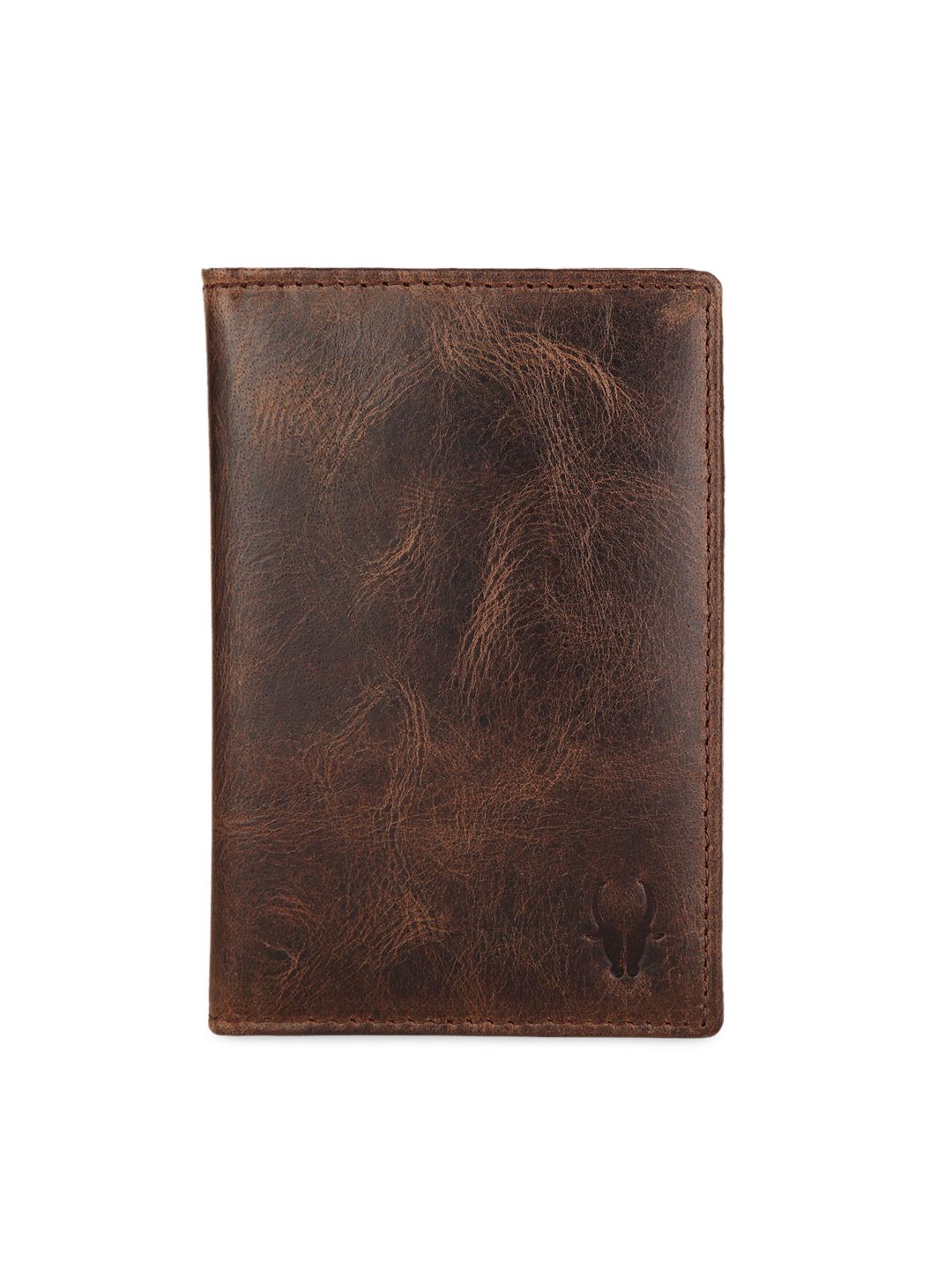 WildHorn Unisex Brown Solid Leather Passport Holder Price in India