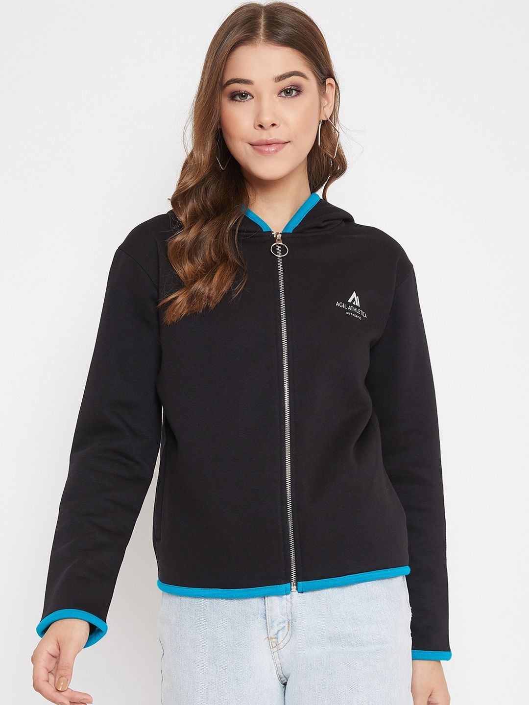 AGIL ATHLETICA Women Black Solid Padded Jacket Price in India