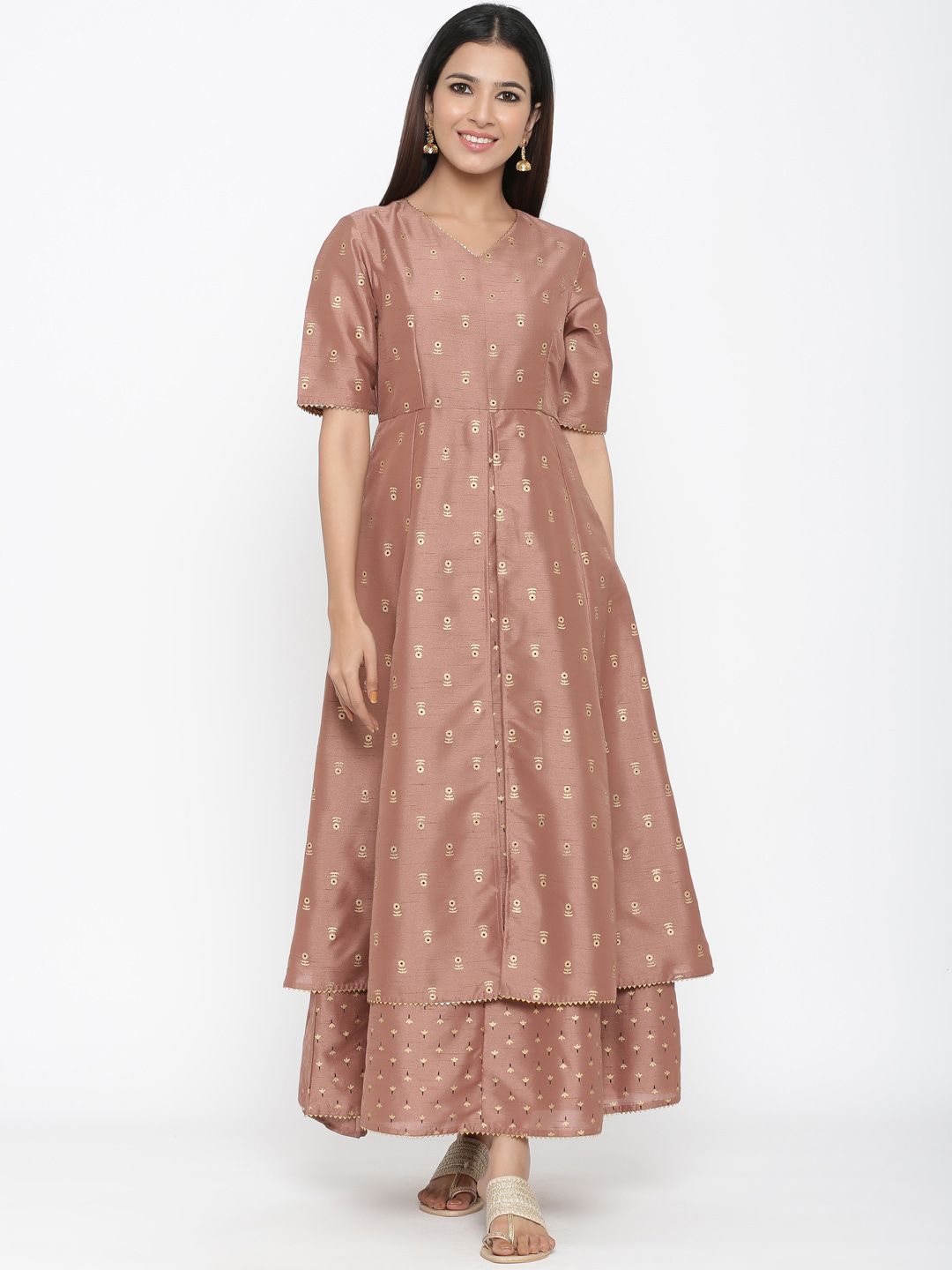 Juniper Women Brown Printed Maxi Dress Price in India