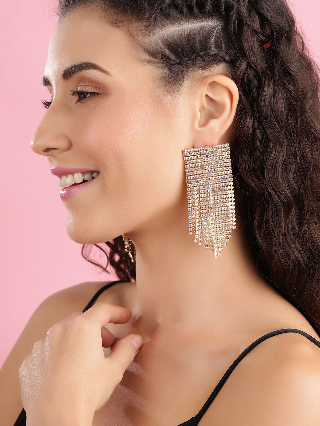 TOKYO TALKIES X rubans FASHION ACCESSORIES Gold Plated Handcrafted Classic Drop Earrings Price in India