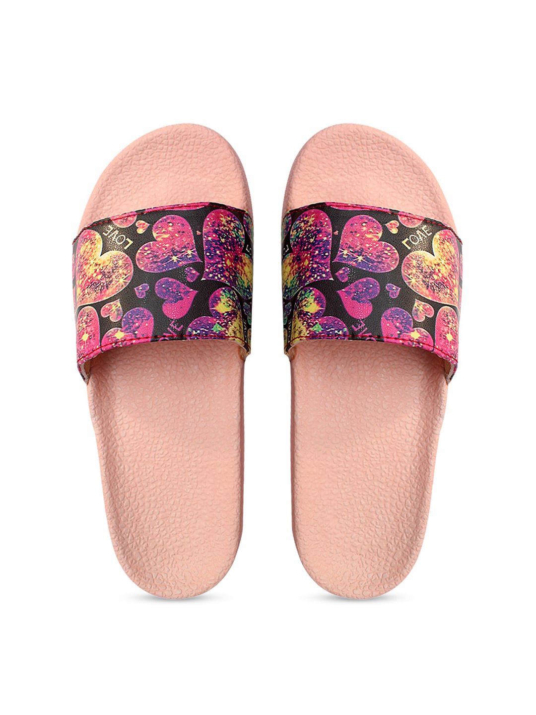 FREECO Women Multicoloured Printed Sliders Price in India