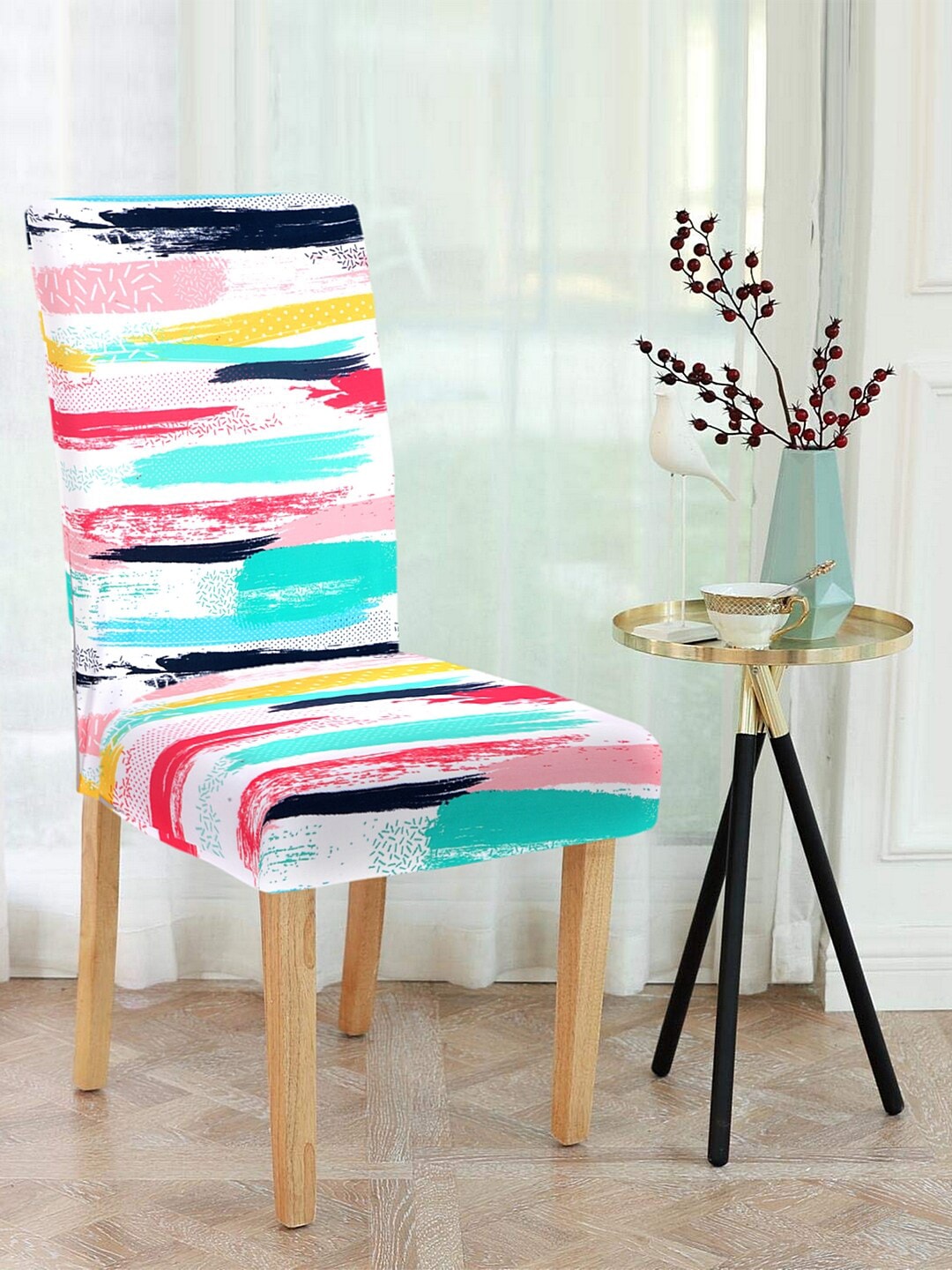 Cortina Set Of 4 Multicoloured Printed Chair Covers Price in India