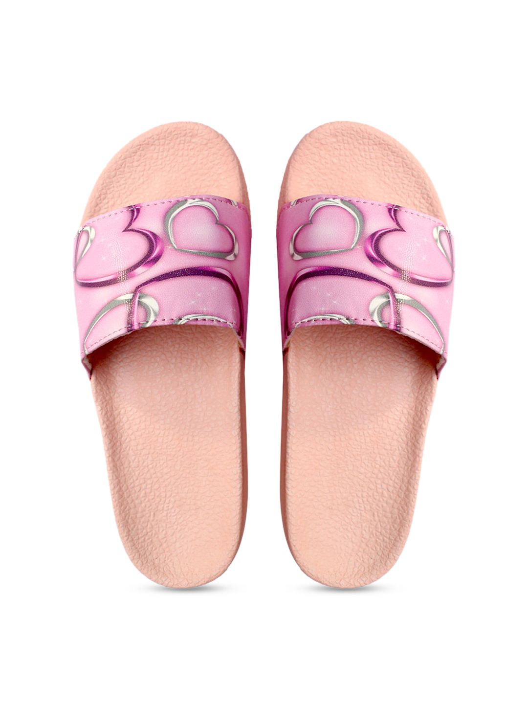 FREECO Women Pink Printed Sliders Price in India