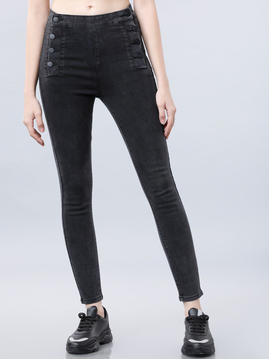 Tokyo Talkies Women Black Slim Fit High-Rise Clean Look Jeans Price in India