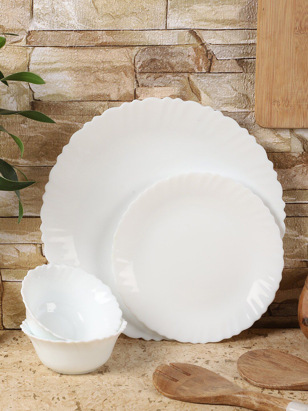 CDI White Solid Opalware 24-Piece Dinner Set Price in India