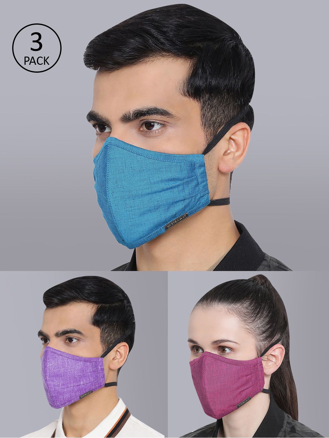 VASTRAMAY Unisex Pack Of 3-Ply Reusable Cloth Mask Price in India
