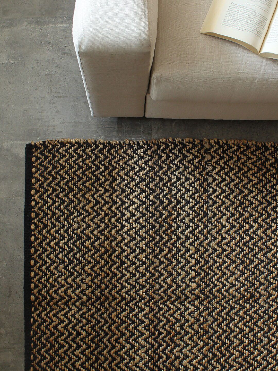 House This Black & Brown Self Design Floor Mat Price in India