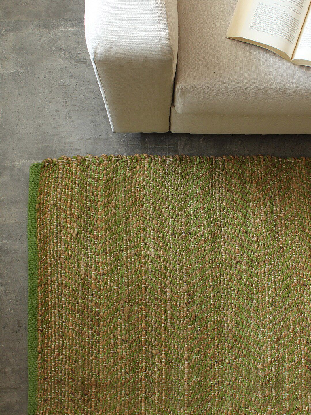 House This Green Lozenge Floor Mat Price in India
