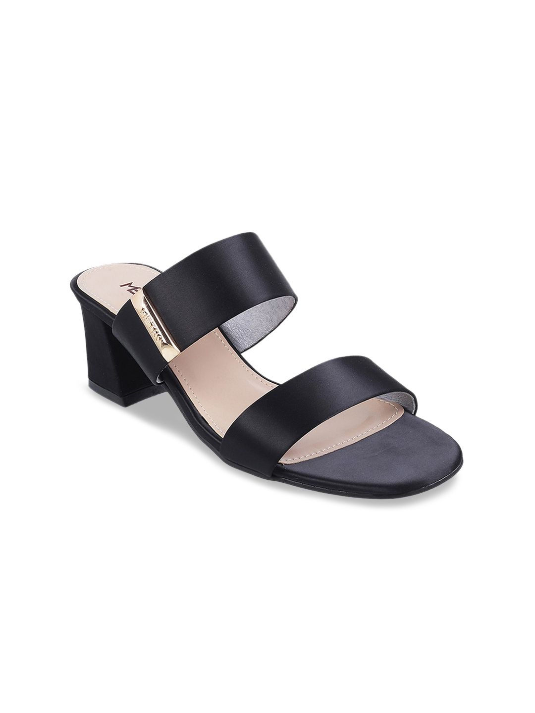 Metro Women Black Solid Block Heels