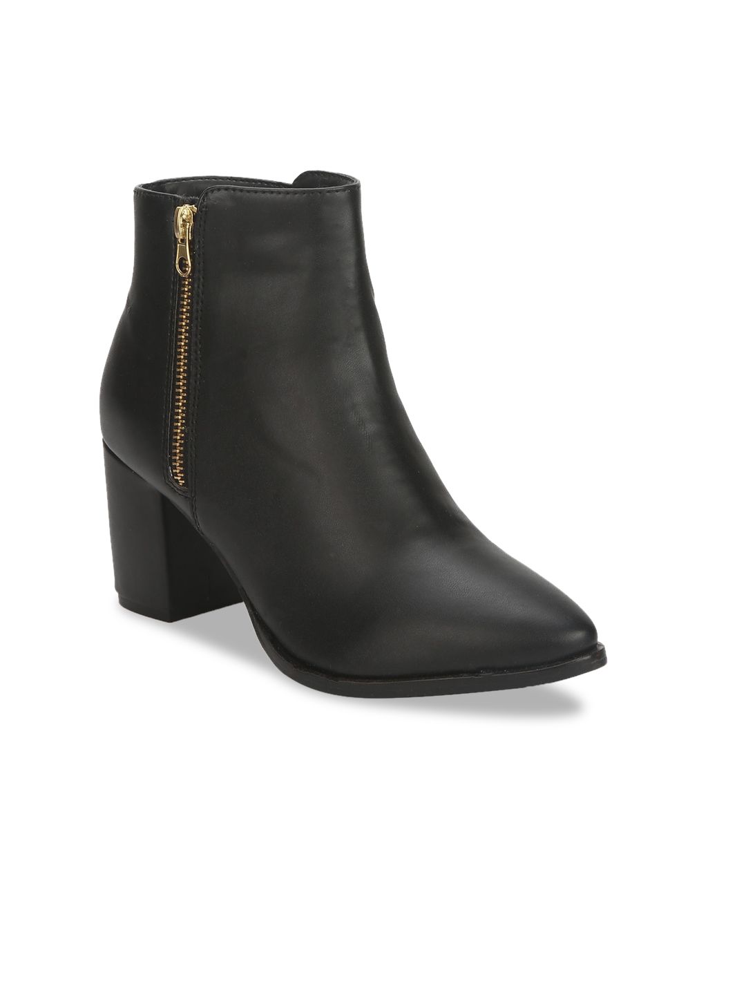 Truffle collection women black solid heeled boots sales