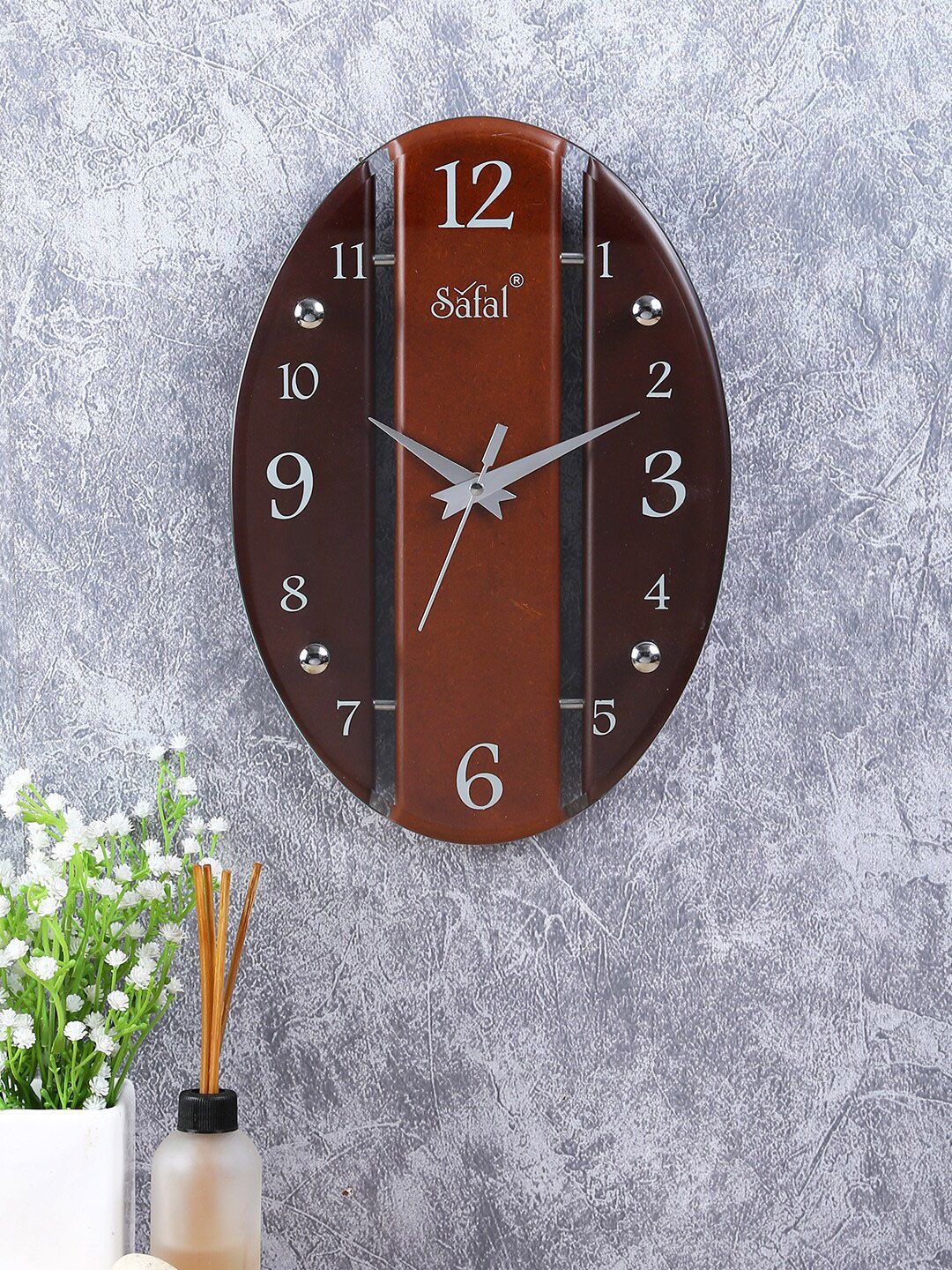 Safal Brown 28cm Analogue Wall Clock Price in India