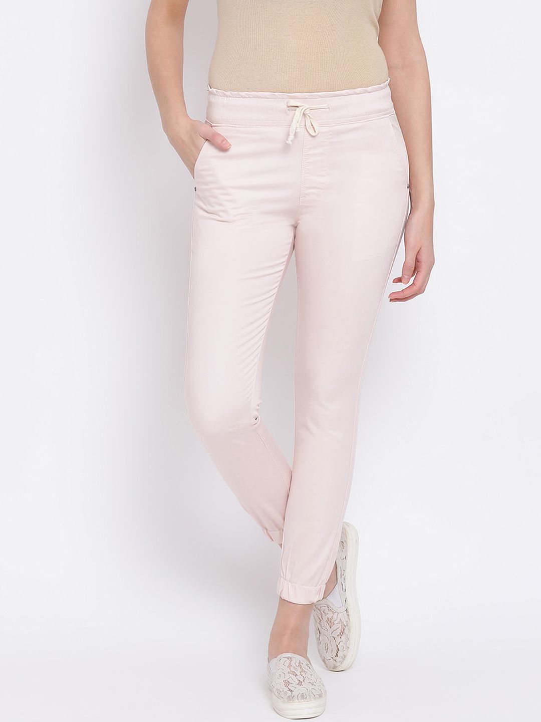 Code 61 Women Pink Jogger Mid-Rise Clean Look Jeans Price in India