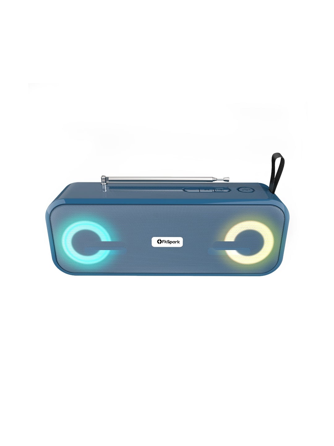 FitSpark Teal Blue RAAG Portable Wireless Speaker With LED Lights Price in India