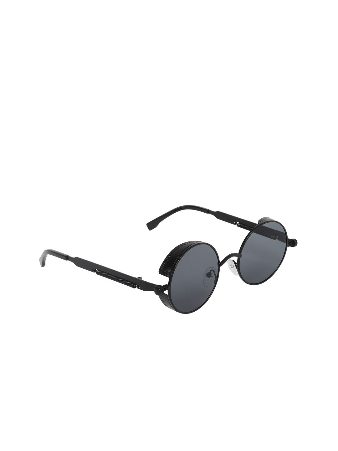 SCAGLIA Unisex Black UV Protected Round Sunglasses SCA_CUP_BLK_BLK_001 Price in India