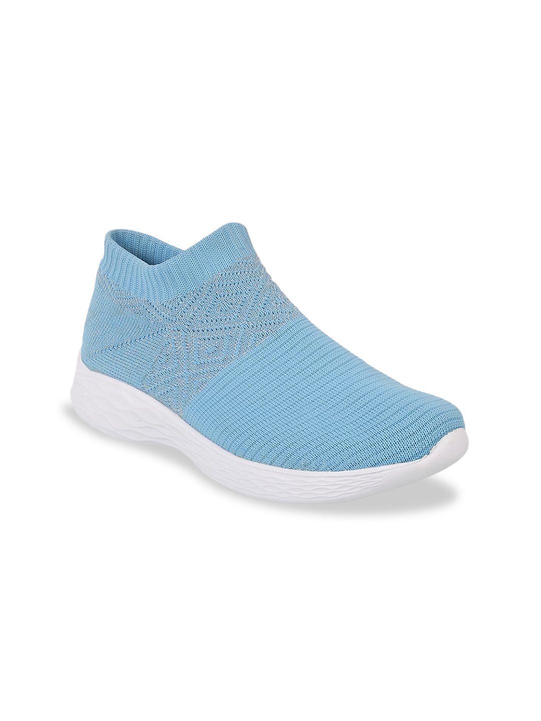 Metro Women Blue Textured Slip-On Sneakers Price in India