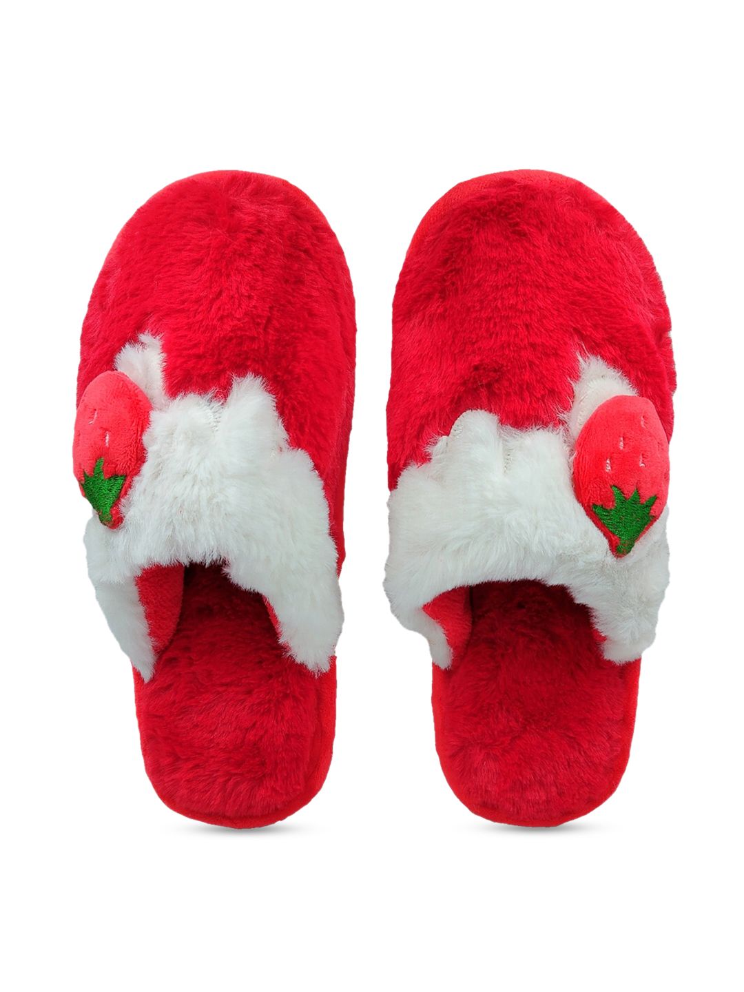 Pampy Angel Women Red & White Colourblocked Room Slippers Price in India