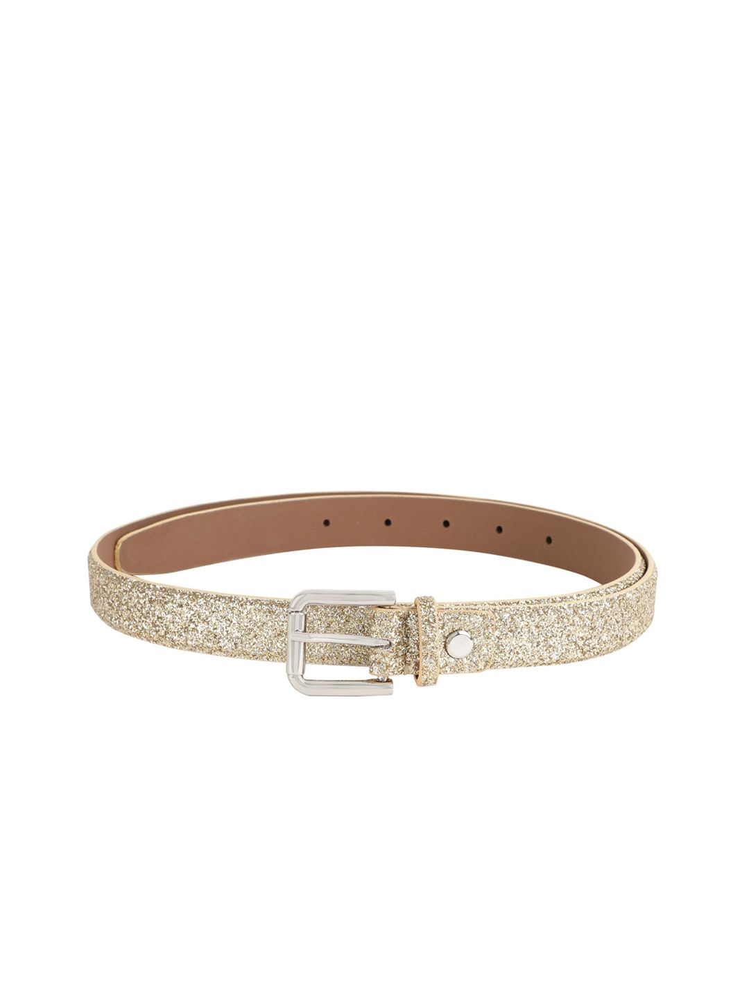 Alvaro Castagnino Women Gold-Coloured Shimmery Slim Belt Price in India