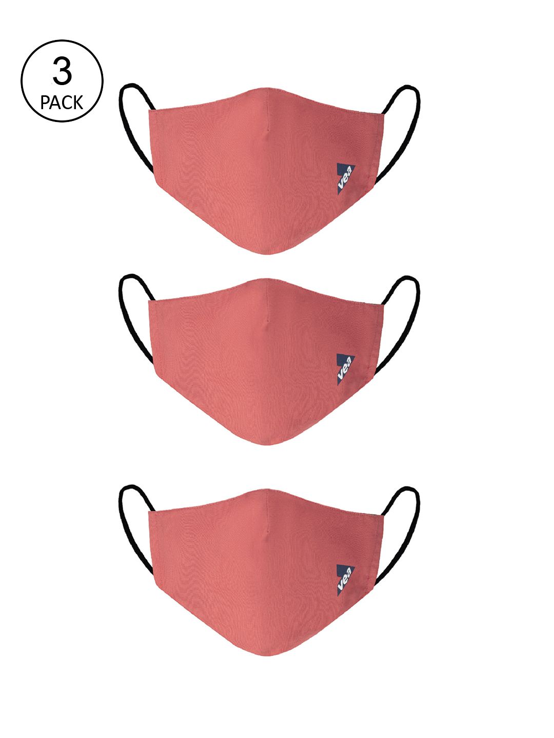 VEA Unisex Pack Of 2 Pink Reusable 3-Ply Cloth Masks Price in India